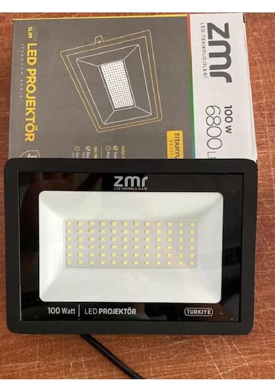 Zmr Zmr312s65 Led Projektör 100 Watt Ultra Slim Kasa 220v 6500k Beyaz Işık