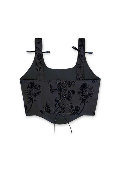 L'aura Corset Gece Sarmaşığı Bayan Korse Büstiyer Siyah