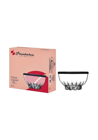Paşabahçe 530246 Mousse Saklama Kabı 270 Cc 4'lü Şeffaf