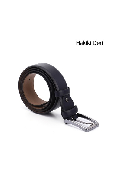 Gönderi(R) Gönderi R Lacivert Antik Hakiki Deri 3,5 Cm Klasik Kemer Lacivert