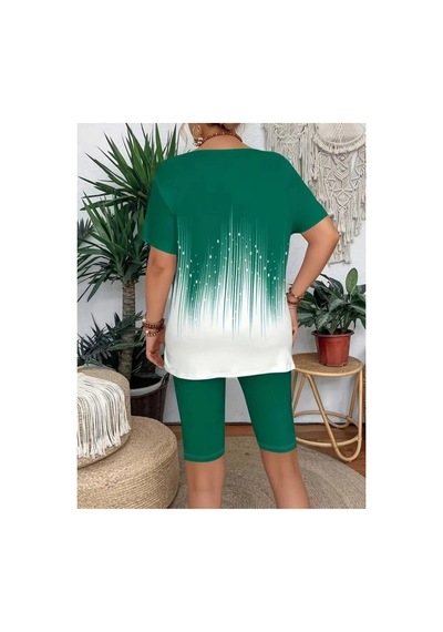 Butik İstanbul Kadın Kısa Kollu Bisiklet Yaka Desenli Dalgıç Bluz Ve Tayt Ikili Takım Yeşil Butik İstanbul Kadın Kısa Kollu Bisiklet Yaka Desenli Dalgıç Bluz Ve Tayt Ikili Takım Yeşil