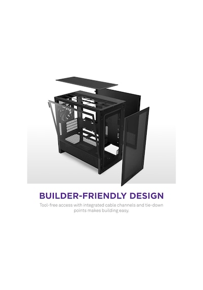 Nzxt H Series H3 Flow Cc-h31fb-01 Matx Siyah Gaming Oyuncu Akak0nzx0058