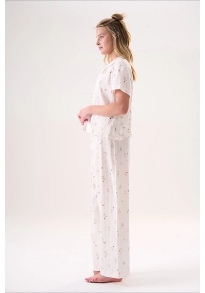 Etoile 26506 Yarım Kol Pijama Takım Ekru