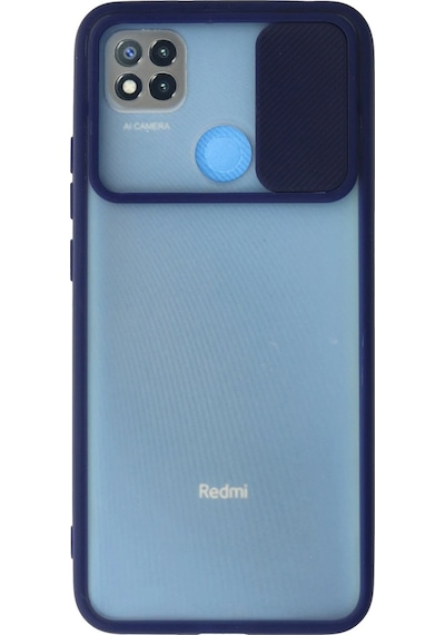 Uryport Xiaomi Redmi 9c Kılıf Palm Buzlu Kamera Sürgülü Silikon - Lacivert