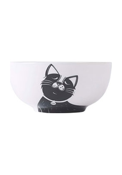M-pets Galya Seramik Kedi Mama Ve Su Kabı Siyah Beyaz 550 Ml 244-51024.01