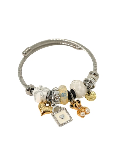 Biem Pandora Model Çelik Bileklik Beyaz2 Gold/gümüş