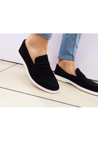 Erkek Deri Süet Loafer Hafif Taban Tarz Ayakkabı