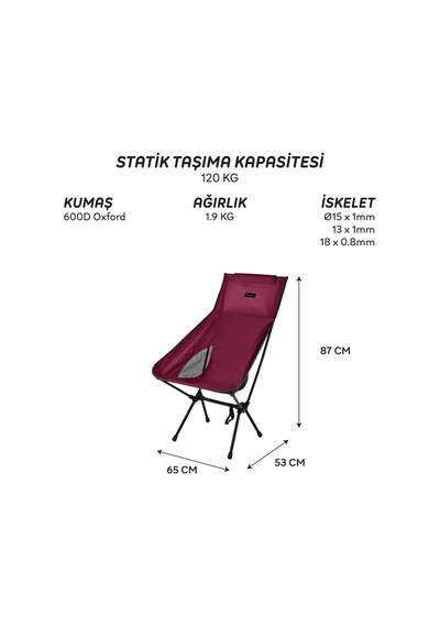 Waylay Katlanır Sandalye-bordo Çok Renkli