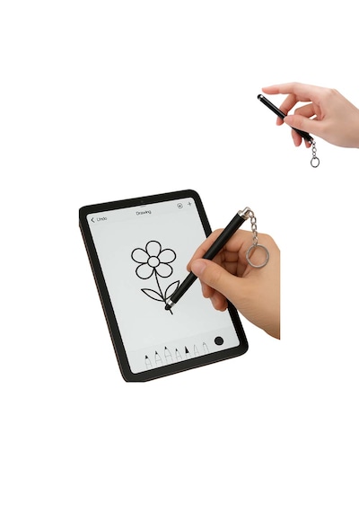 Touchpen Kalem Anahtarlık Dokunmatik Uç Küçük Kalem Telefon Tablet Vb. Dokunmatik Ekran Kalemi Siyah