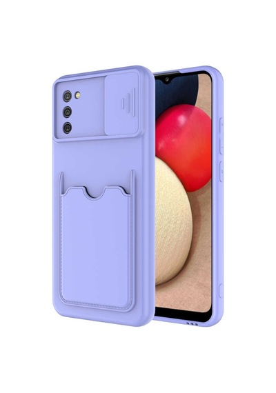 Galaxy A02S Kilif Deri Görünümlü Kartlikli Kamera Korumali Siliko 502087540