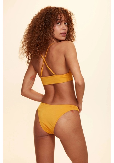 No Gossip Crush Sırtı Çapraz Üçgen Bikini Tek Üst Sarı 229100 Çok Renkli