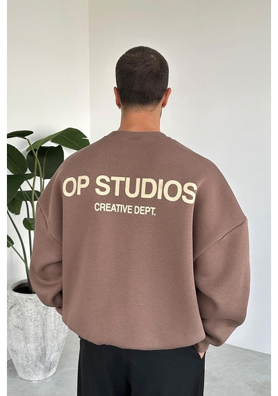 Açık Kahve Studios Creative Oversize Sweat Açık Kahverengi