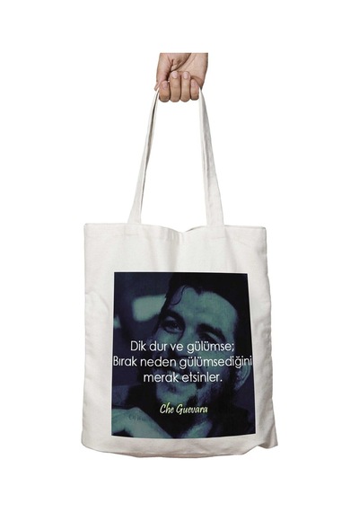 Art Hediye Che Guevara Dik Dur Ve Gülümse İki Tarafı Kalıcı Baskılı Yıkanabilir Çanta Çok Renkli
