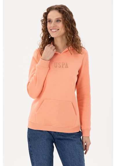 U.S. Polo Assn. Kadın Somon Basic Kapüşonlu Sweatshirt 50289536-VR047