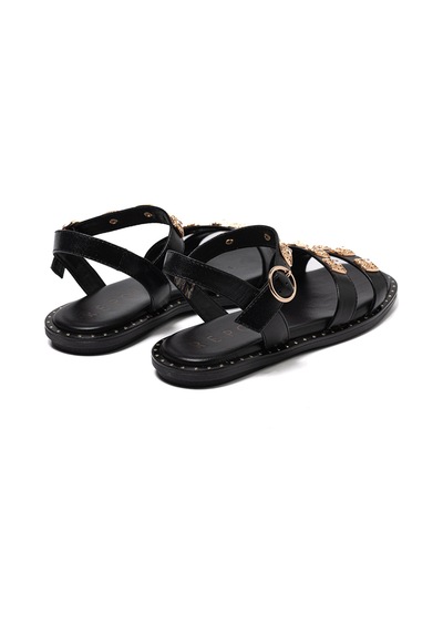 Nero Black Sandalet Kadın 72262-e6 Repo siyah