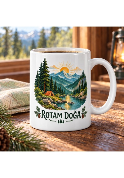 Rotam Doğa Dağ Orman Ve Kamp Tasarımlı Porselen Kupa - Model 264 Diğer
