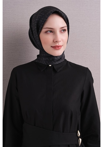 Armine Sura İpek Eşarp 2026-2027 - Sonbahar Kış-asm9625 Siyah