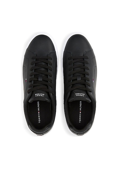 Tommy Hilfiger Icon Court Pınperf Lth Siyah Erkek Sneaker Siyah