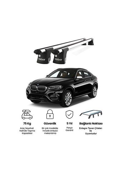 Trio-ıı Bmw X6 2015 Ve Sonrası Uyumlu Kilitli Ara Atkı 135cm Port Bagaj Tavan Barı