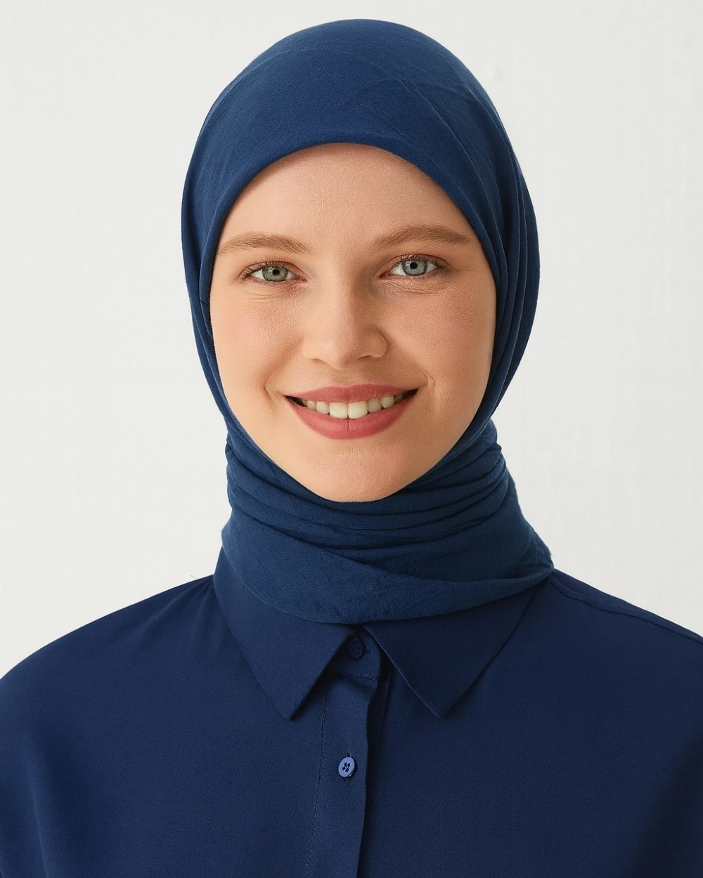 Bilenler Konfor Eşarp 195x85 Cm 4 Mevsim Kullanım Terletmez, Kaymaz, Pamuk Polyester Karışımlı Rahat Eşarp Indigo