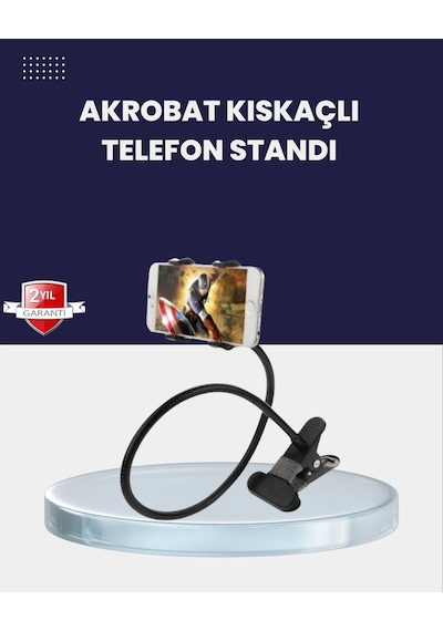 Güçlü Mandallı Akrobat Telefon Tutucu Masa Araç Uyumlu