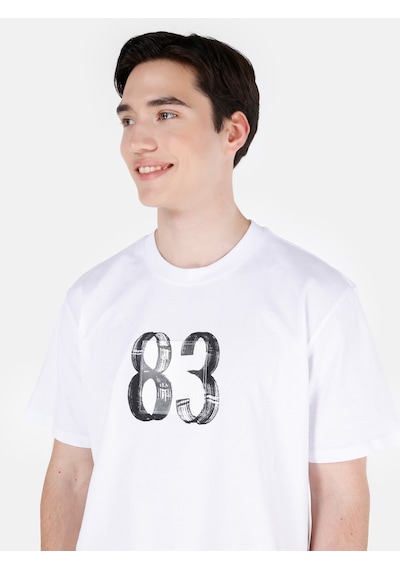 Colin's Colins Normal Kesim Bisiklet Yaka Baskılı Beyaz Erkek Kısa Kol Tişört Cl1070984 Cl1070984 Q1.v1 Wht Beyaz