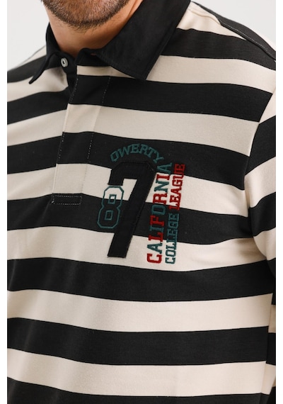 Alexander Gardi Alexandergardı Polo Yaka Nakış Aplikeli Çizgili Regular Fit Sweatshırt Wk25214 001