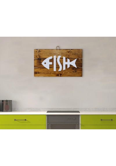 Bk Home Fish Tasarımlı Ahşap Palet Tablo (487168898)
