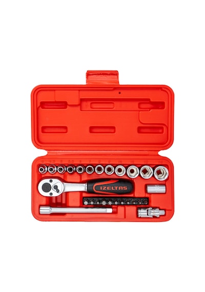 İzeltaş 1/4" Altı Köşe Mini Lokma Anahtar Ve Bits Set 27 Parça