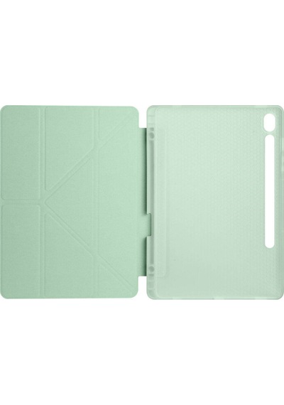 Galaxy Uyumlu  Tab S9 Kılıf Frm Tri Folding Kalem Bölmeli Standlı Kılıf-gri Arka Kapak
