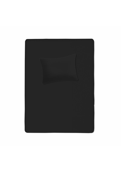 %100 Pamuklu Bebek Aparalı Çarşaf 115x150 + Bebek Yastık Kılıfı 35x45 Siyah