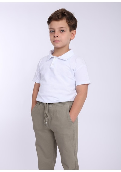 Blayn Jeans Çocuk Beli Lastikli Kışlık Erkek Ve Kız Unisex Pantolon Çağla Yeşili