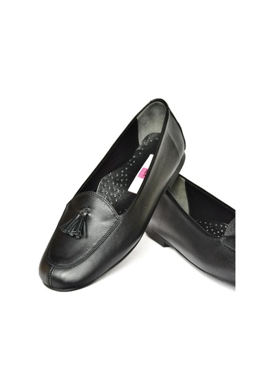 Fox Shoes R667001203 Siyah Hakiki Deri Babet Siyah