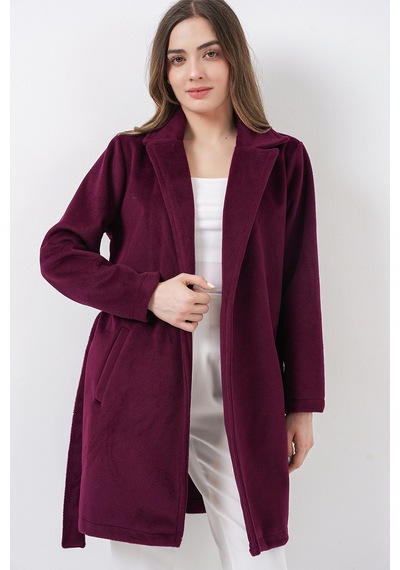 Bigdart Kadın Kuşaklı Kaban 9171 - Bordo