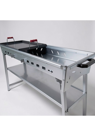 Tavuk-et-köfte-balık-mangalı 35x90 Cm Çok Foksiyonlu Katlanır 80 Cm Profil Ayak Galvaniz
