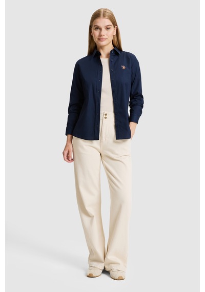 U.S. Polo Assn. Kadın Lacivert Uzun Kollu Basic Gömlek 50329503-vr033