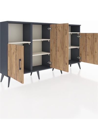 Arges Konsol 5 Raflı 4 Kapaklı 176x30x99 Antrasit-çam/aytaşı Atlas Çam/aytası - Antrasıt Arges Konsol 5 Raflı 4 Kapaklı 176x30x99 Antrasit-çam/aytaşı Atlas Çam/aytası - Antrasıt