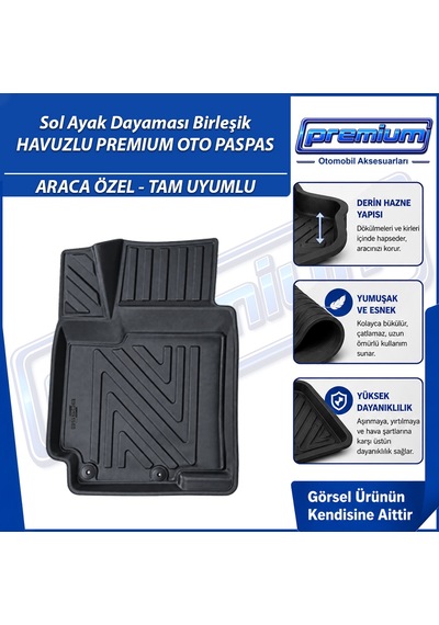 Hyundai Accent Blue Paspas Araca Özel 2011 - 2018 Arası İçin Derin Havuzlu Premium Oto Paspas