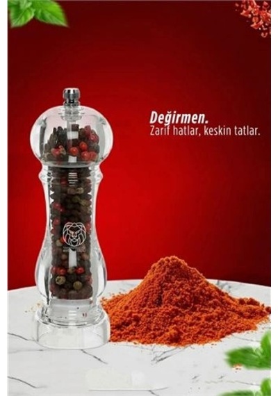 Alistair Serisi Kristal Akrilik Seramik Dişli Ayarlanabilir Lüks Baharat Öğütücü 16 Cm 722917 Açık
