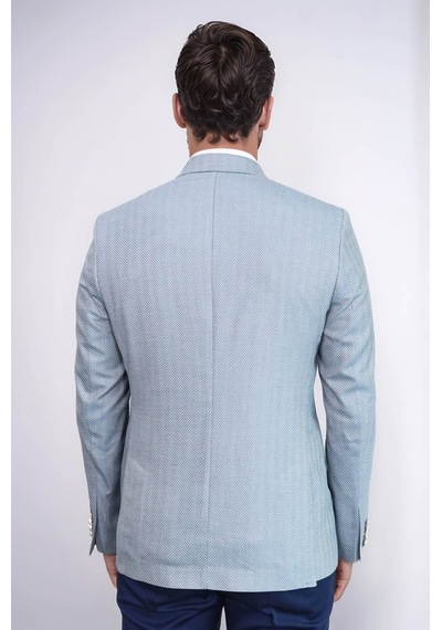 Açık Mavi Balıksırtı Desenli Gold Renk Metal Düğmeli Slim Fit Erkek Blazer Ceket - Wessi Navy Blue Açık Mavi Balıksırtı Desenli Gold Renk Metal Düğmeli Slim Fit Erkek Blazer Ceket - Wessi Navy Blue