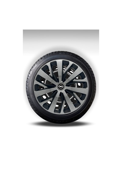 Opel 15'' İnç Çift Renk Jant Kapağı 4lü Takım Esnek Corsa Astra Combo Meriva Vectra Zafira Adam Teneke Jant Uyumlu Universal Logolu 114