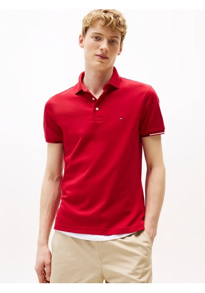 Tommy Hilfiger Interlock Flagcuff S, Xld Kırmızı Erkek Polo T-shirt