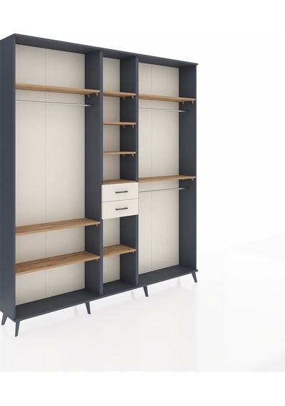Arges Dolap 10 Raflı 2 Çekmeceli 3 Askılı 220x30x243 Antrasit-çam/aytaşı Atlas Çam/aytası Arges Dolap 10 Raflı 2 Çekmeceli 3 Askılı 220x30x243 Antrasit-çam/aytaşı Atlas Çam/aytası