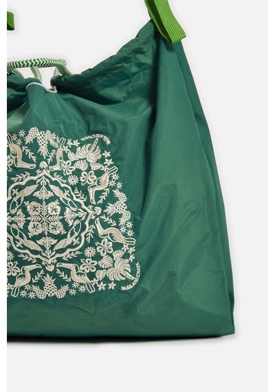 K&s Büyük Boy Desenli Tote Çanta Yeşil