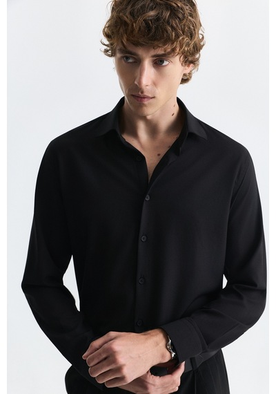 Antioch Comfort Slim Fit Gömlek Siyah