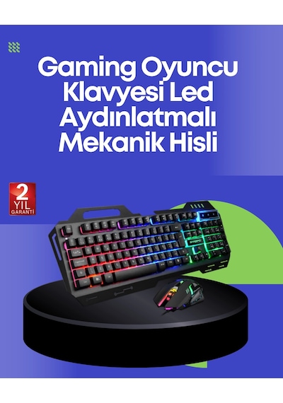 Mey İthalat Pg8018 Led Aydınlatmalı Mekanik Klavye Mouse Oyunlarda Üstün Performans Diğer