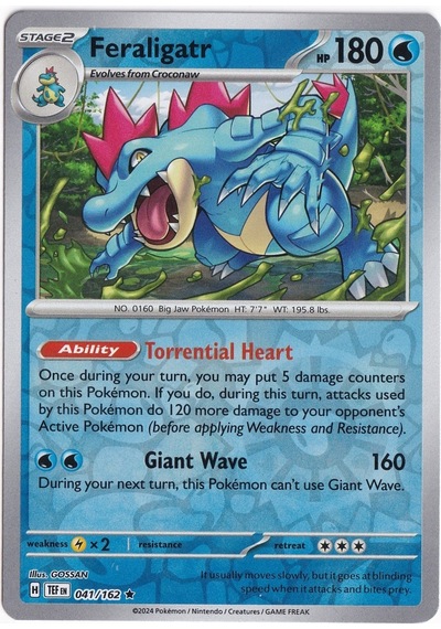 Feraligatr Reverse Holo 041/162 - Temporal Forces - Pokemon Kartı Mint