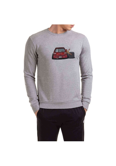 Subaru Forester Baskılı Gri Erkek Örme Sweatshirt (534638855)
