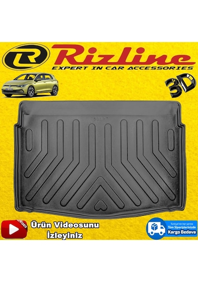 Vw Golf 8 Alt Bagaj Havuzu 3D Siyah 2020 Sonrası Rizline N11.4482