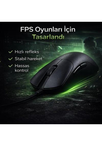 Gaming Kablosuz Mouse Siyah 63g Ultra Hafif 2.4g, Bluetooth, Type-c, 12800 Dpı Şarjlı Ergonomik Makrolu Tasarım Diğer